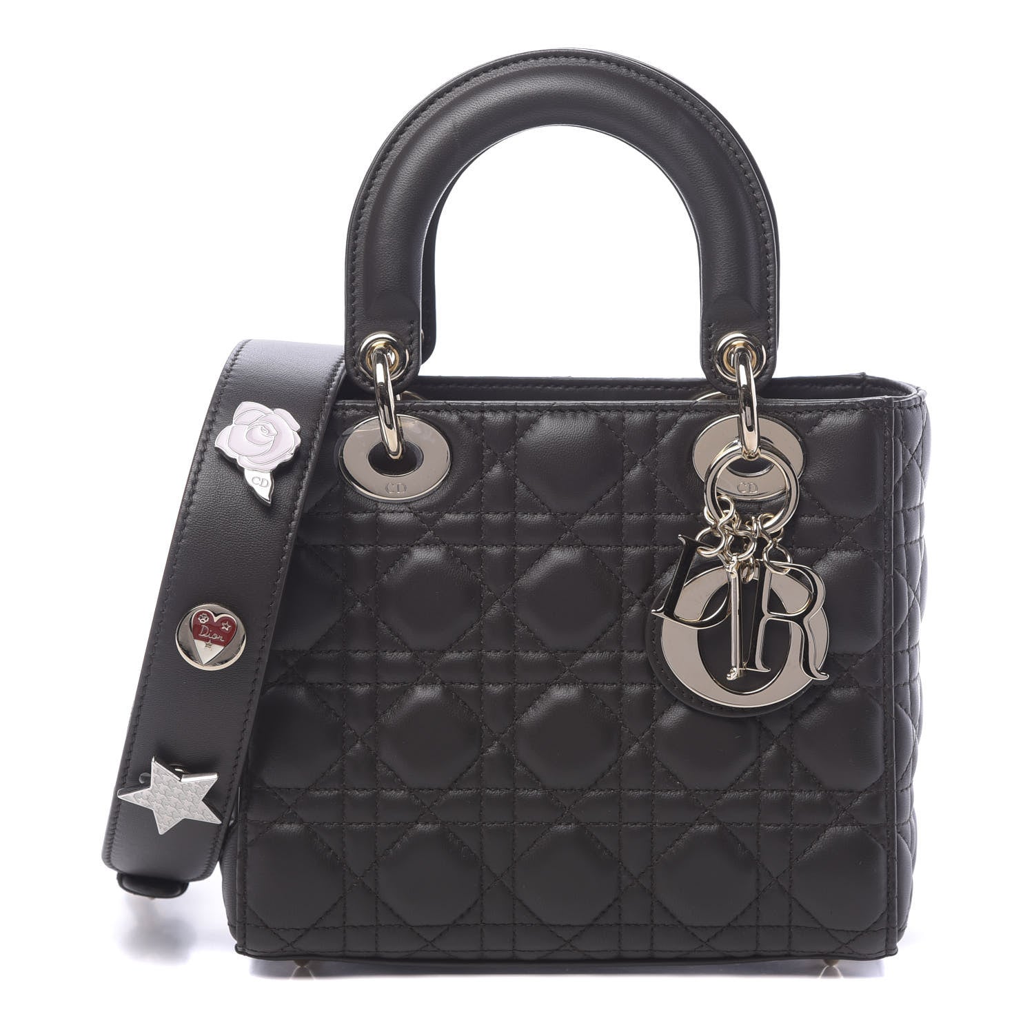 Christian Dior Lambskin Cannage Small Lucky Badges My Lady Dior Black 1 of 11