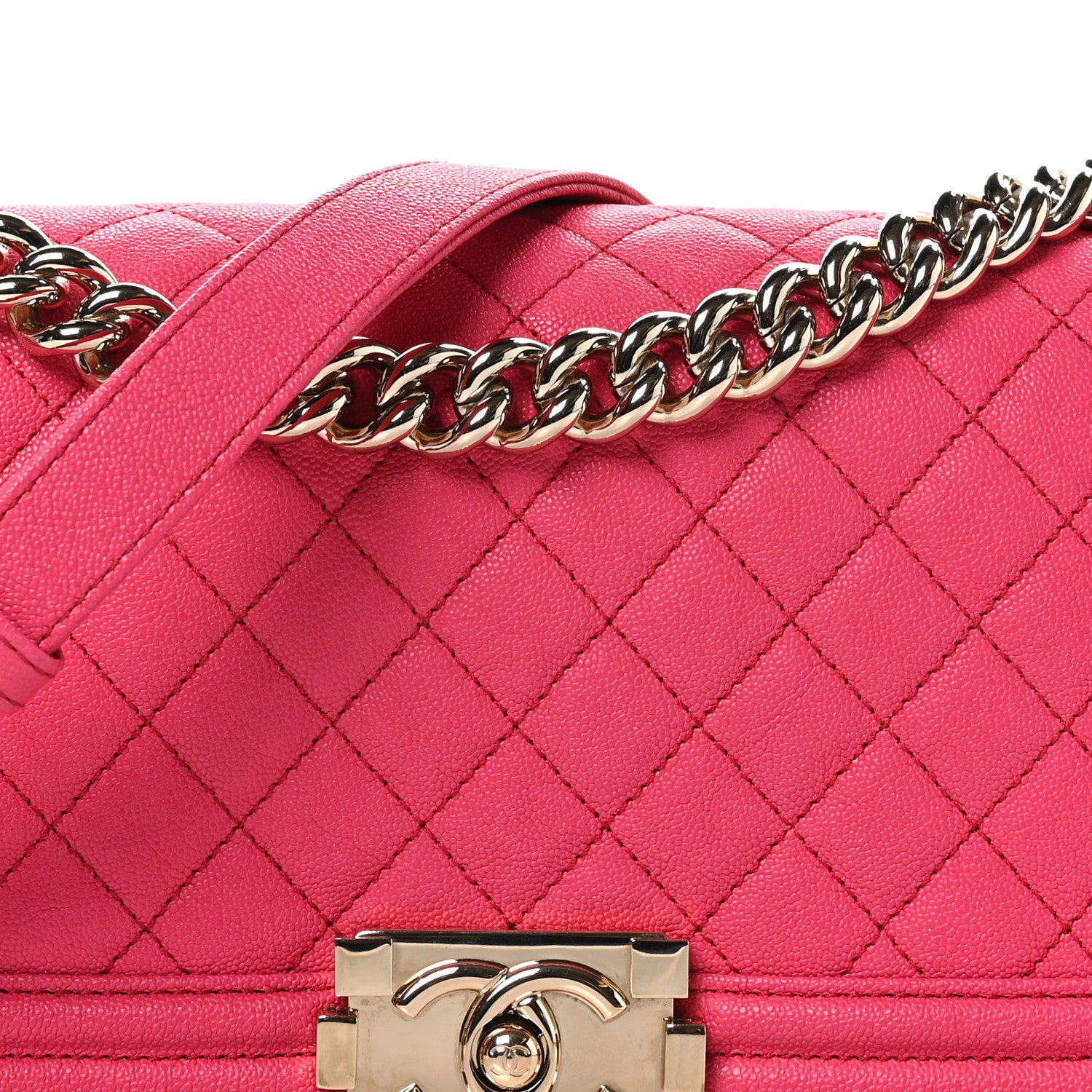 Chanel Caviar Quilted Medium Boy Flap Dark Pink 8 of 10