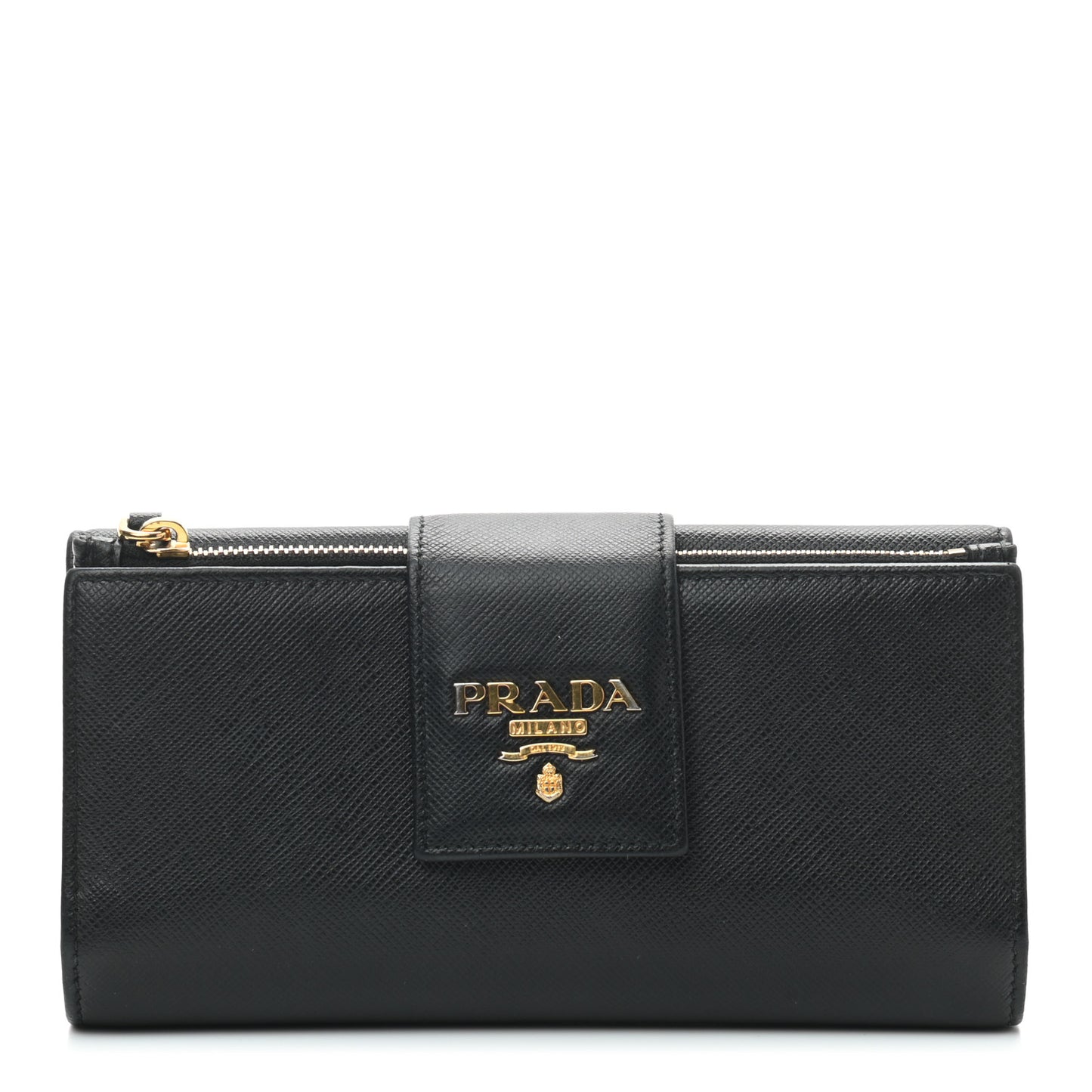 Saffiano Metal Tab Wallet Black