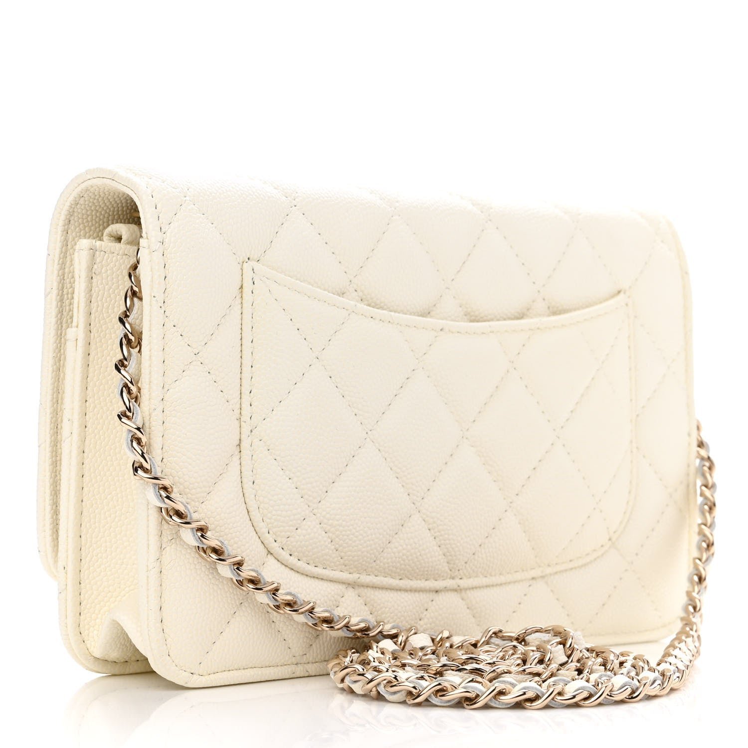 Chanel Caviar Quilted Wallet On Chain WOC White 2 of 12