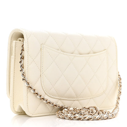 Chanel Caviar Quilted Wallet On Chain WOC White 2 of 12