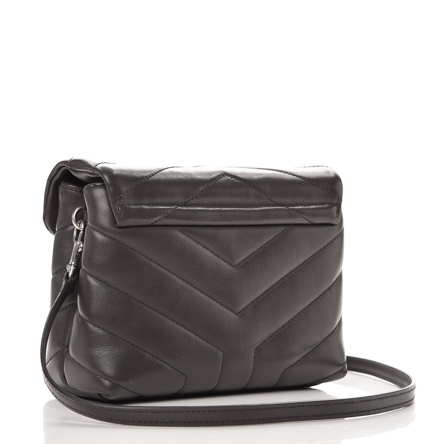Saint Laurent Calfskin Y Quilted Monogram Toy Loulou Crossbody Bag Asphalt 3 of 9