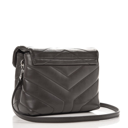 Saint Laurent Calfskin Y Quilted Monogram Toy Loulou Crossbody Bag Asphalt 3 of 9