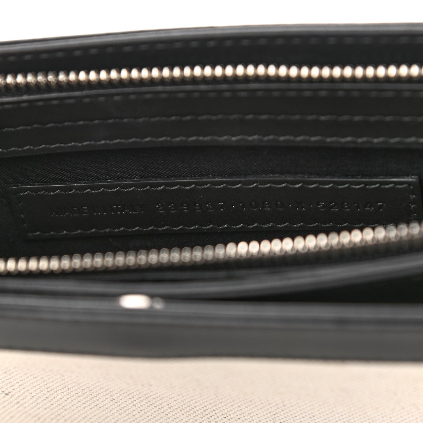 Cotton Canvas Pochette Crossbody Bag Black