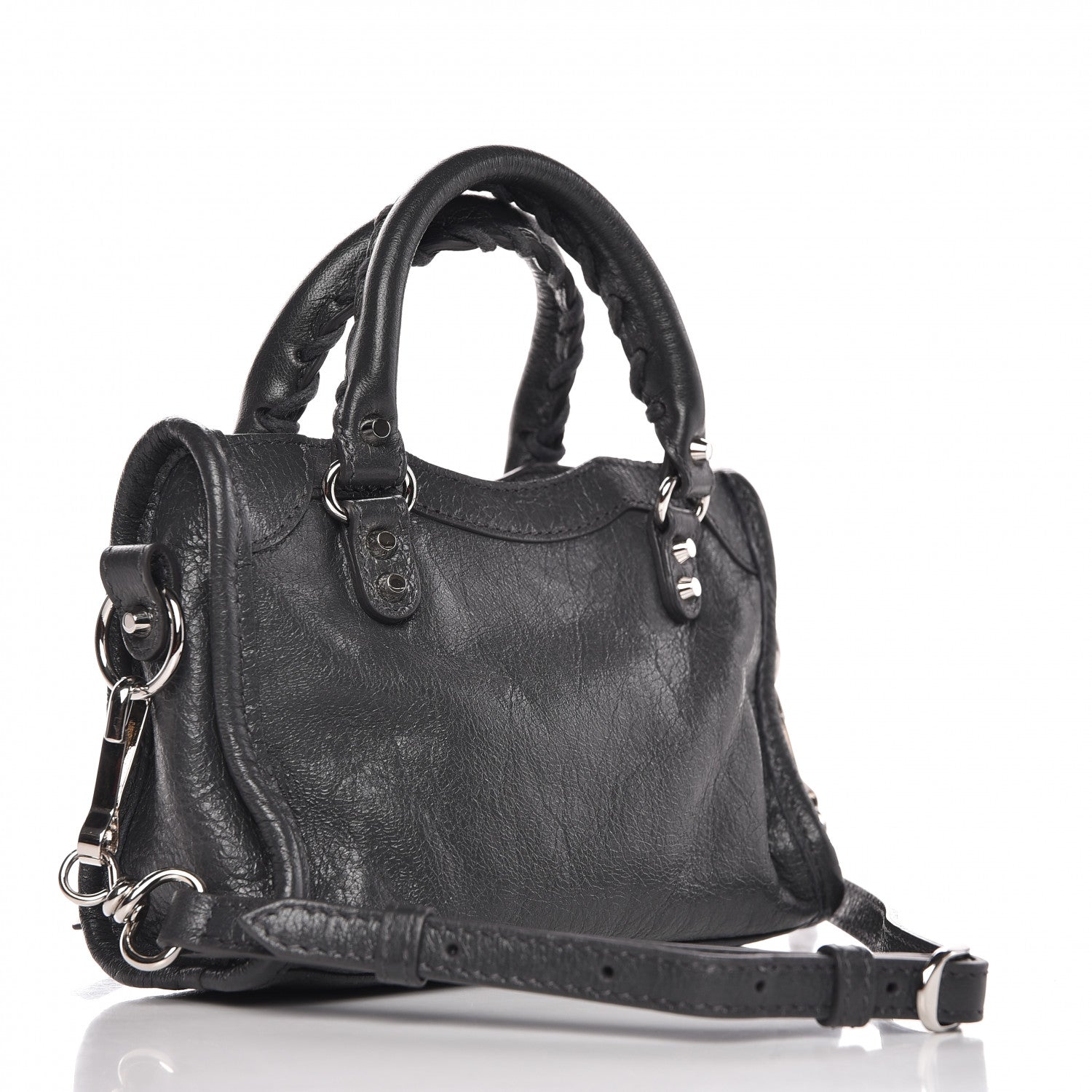 Balenciaga Agneau Classic Silver Hardware Nano City Gris Fossile 3 of 11