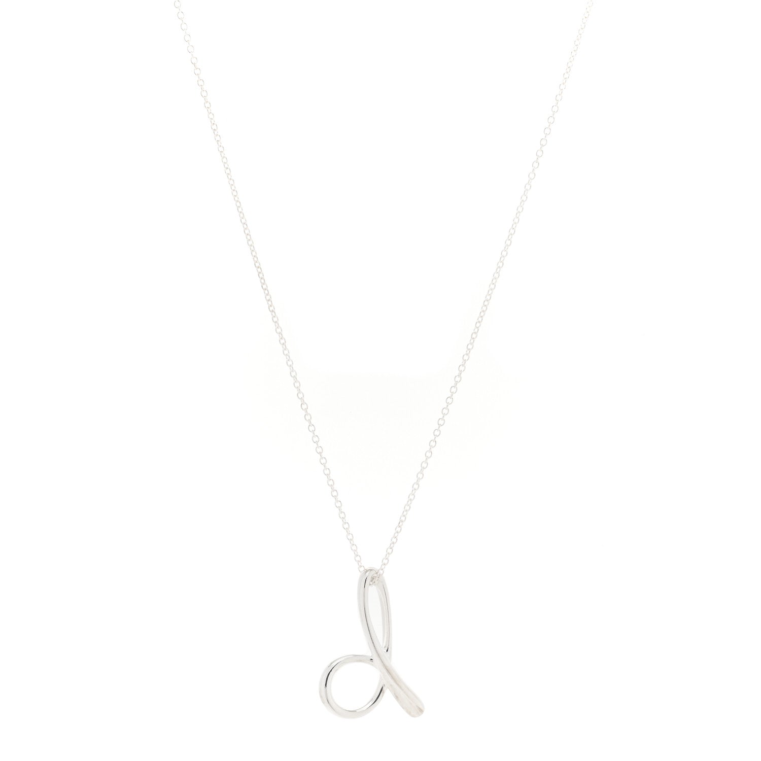 Tiffany Sterling Silver Elsa Peretti Letter D Pendant Necklace 1 of 3