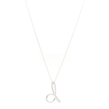 Tiffany Sterling Silver Elsa Peretti Letter D Pendant Necklace 1 of 3