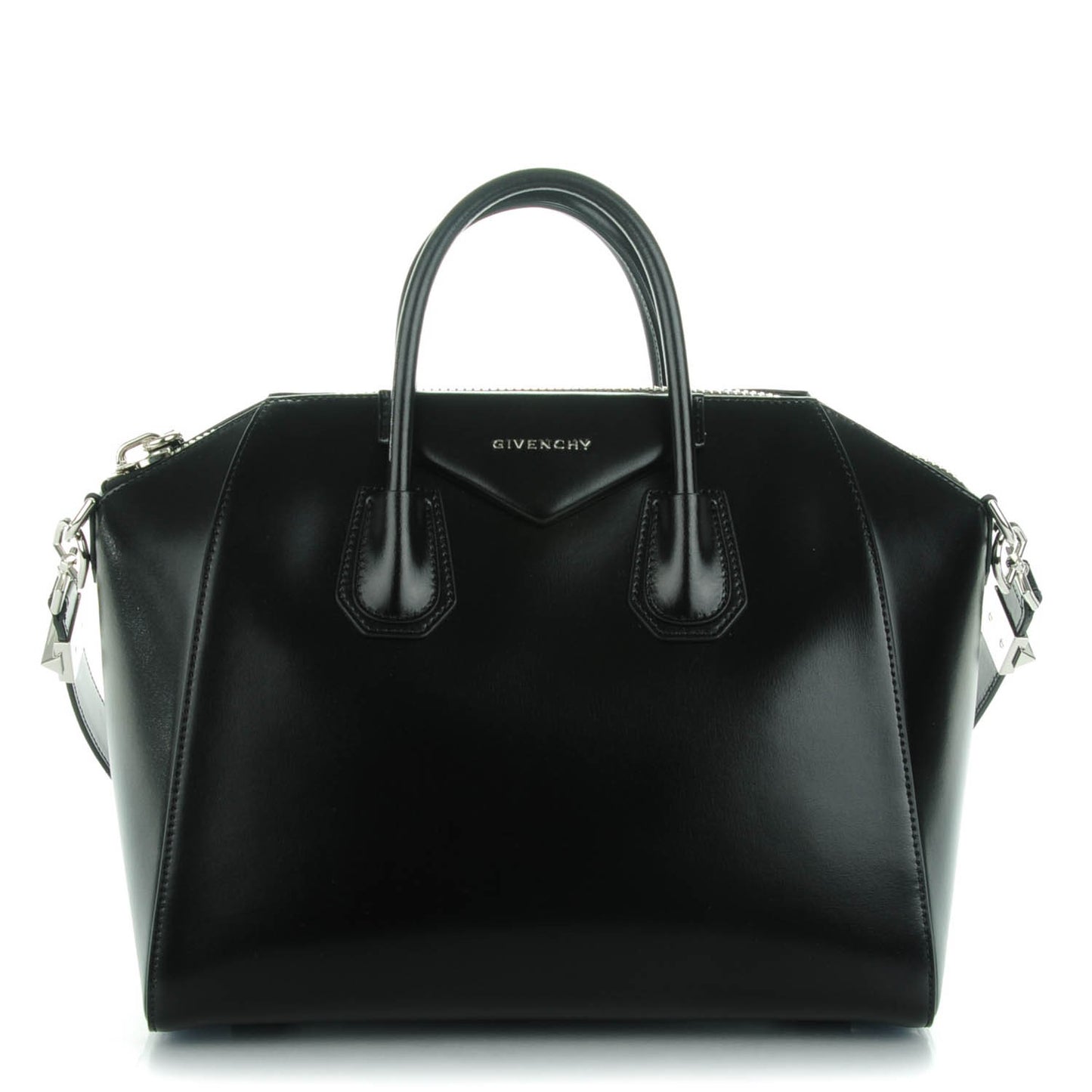Shiny Lord Calfskin Medium Antigona Black