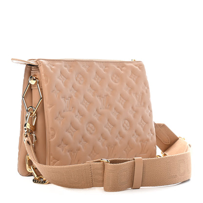 Louis Vuitton Lambskin Embossed Monogram Coussin PM Camel 3 of 8