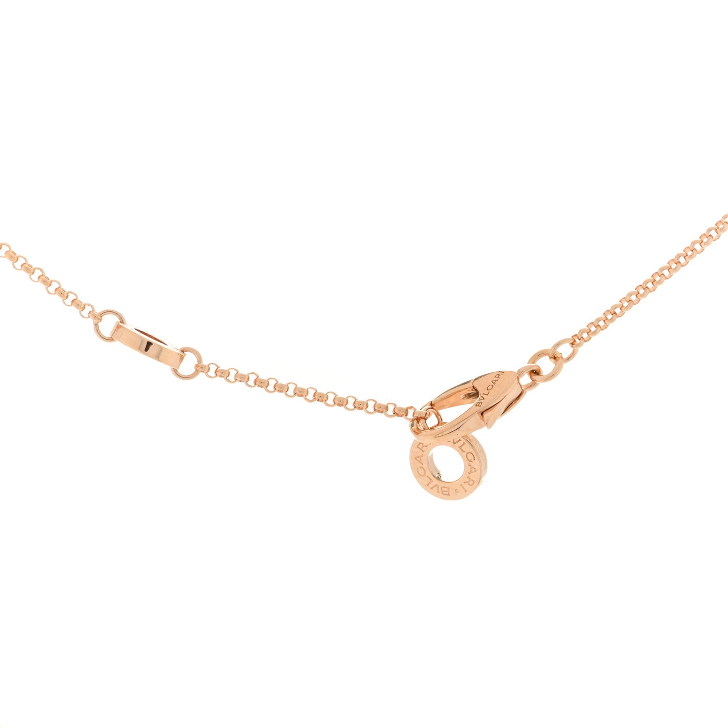 18K Rose Gold Diamond Small B.Zero1 Pave Pendant Necklace