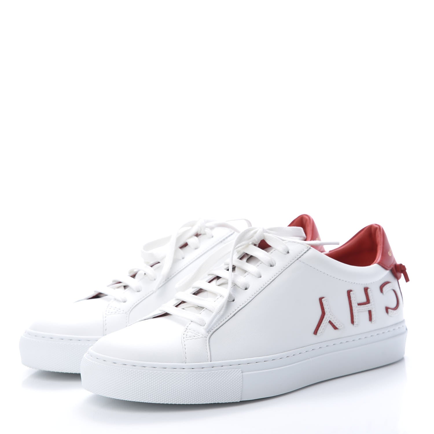 Givenchy Calfskin Reverse Logo Urban Street Sneakers 39 White Red 3 of 8