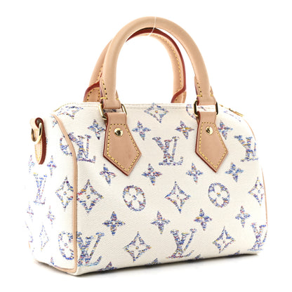Louis Vuitton Monogram Jacquard Fabric Speedy Bandouliere 20 Multicolor Beige 3 of 10