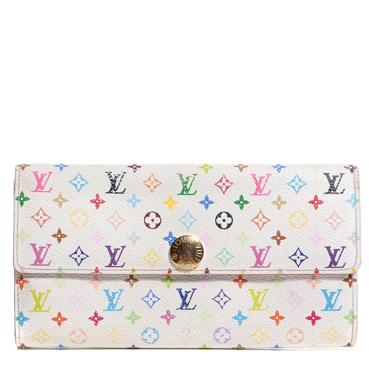 Monogram Multicolor Sarah Wallet White