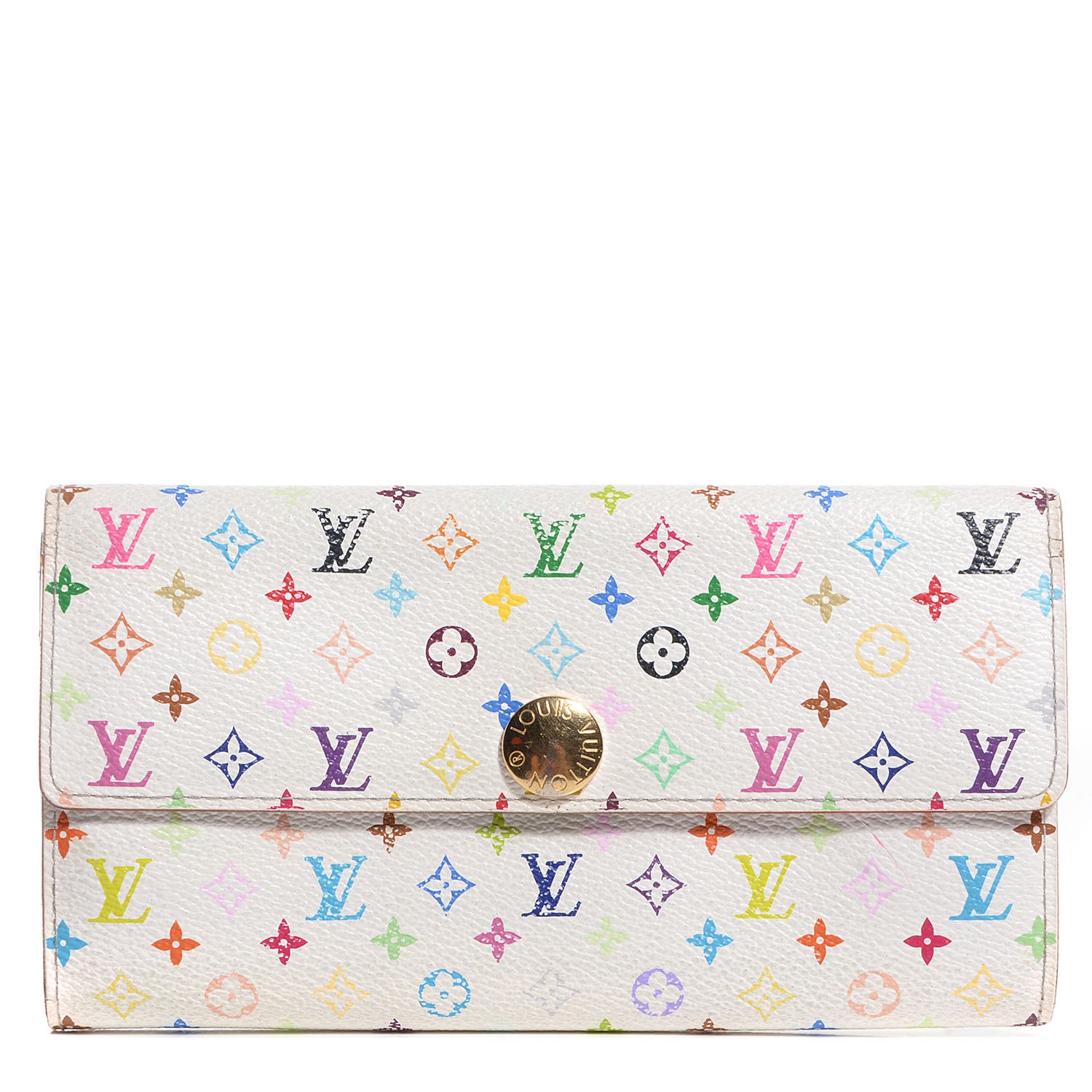 Louis Vuitton Monogram Multicolor Sarah Wallet White 1 of 8