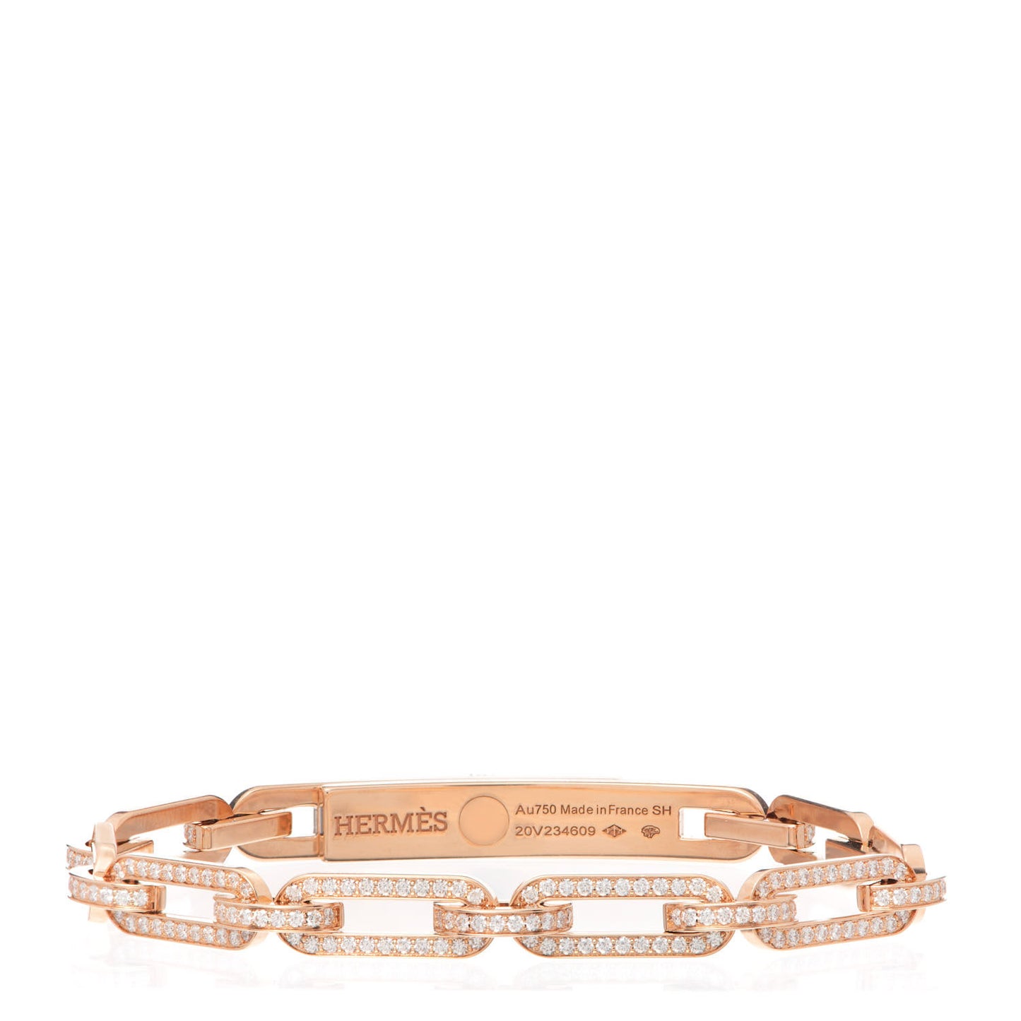 18K Rose Gold Diamond Full Pave PM Kelly Chaine Bracelet SH