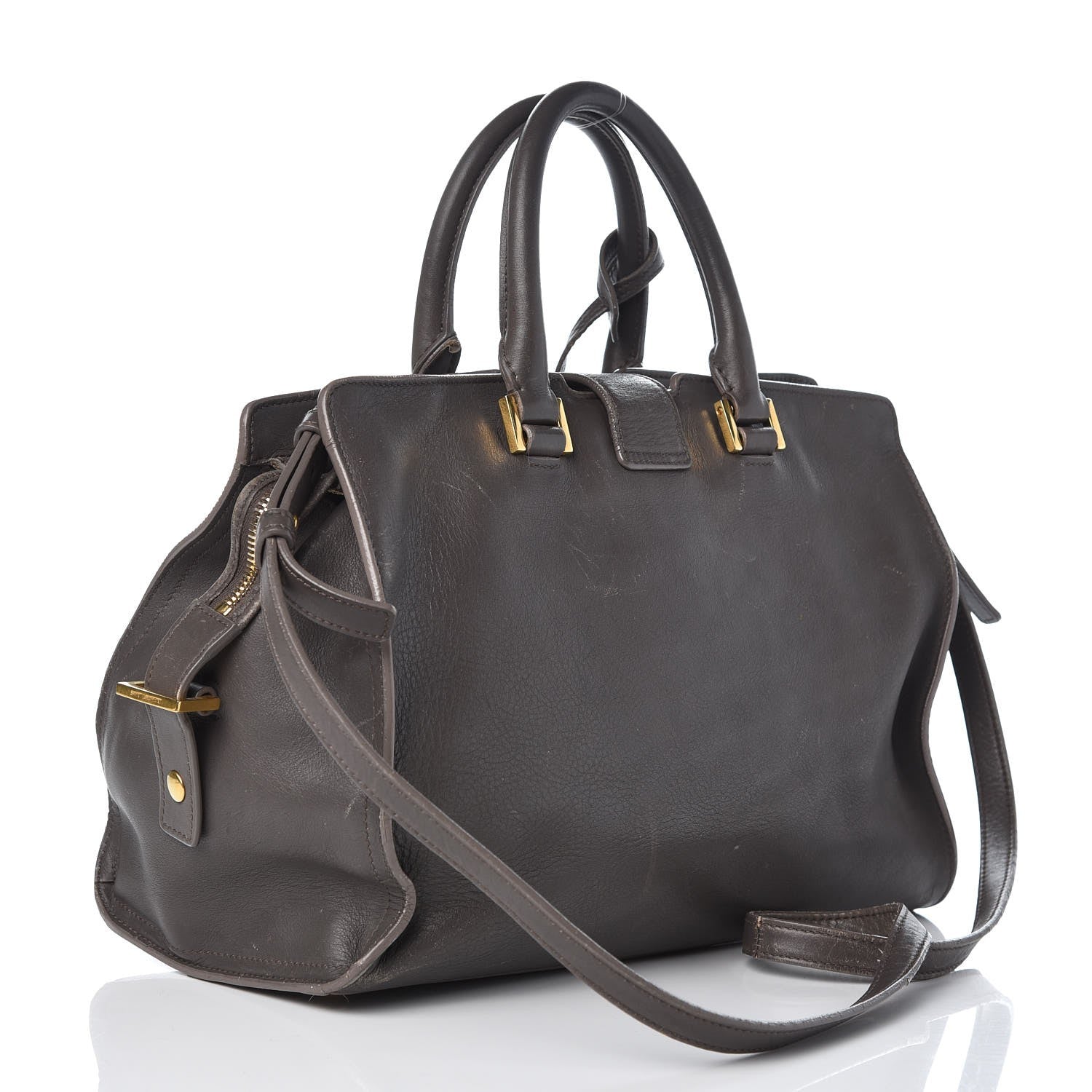 Saint Laurent Calfskin Small Classic Y Cabas Grey 4 of 24