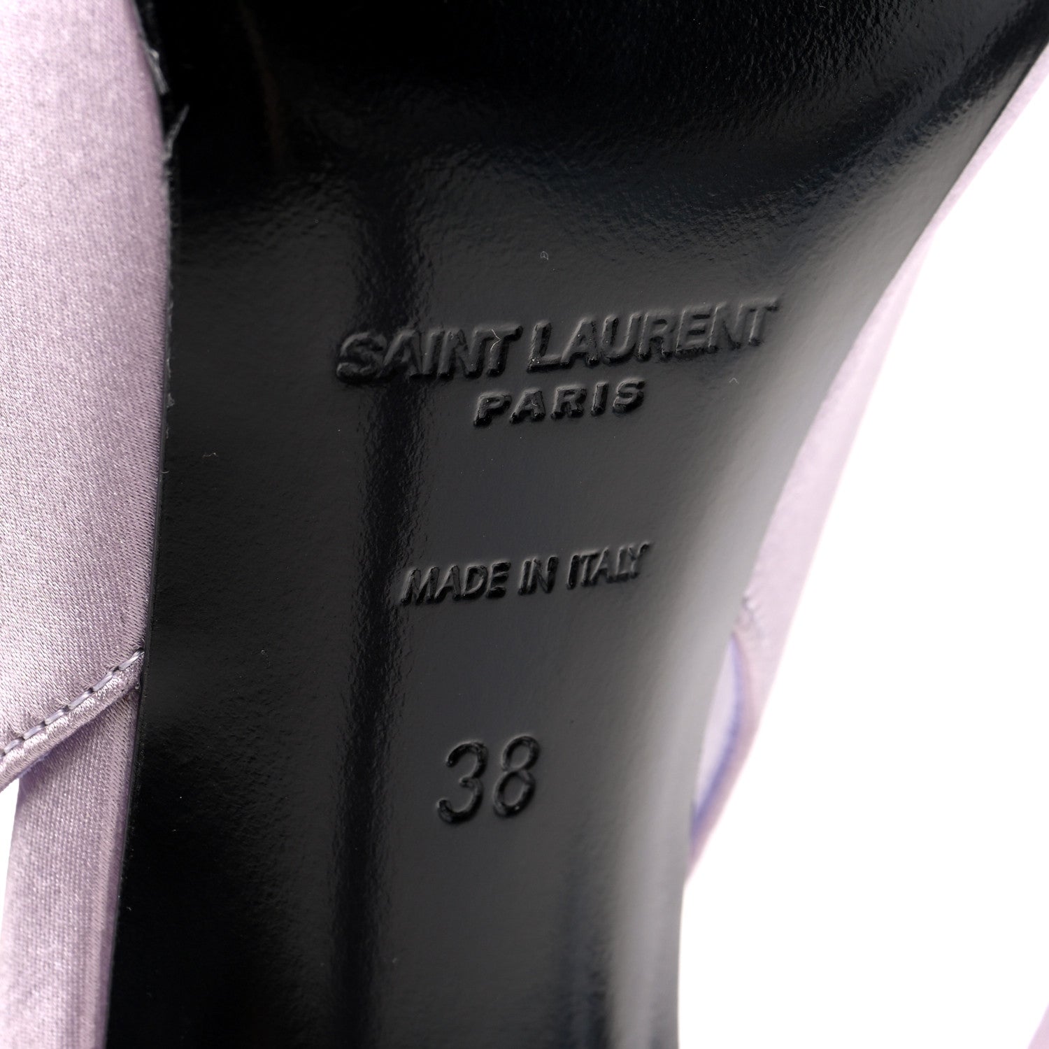 Saint Laurent Crepe Satin Mae Feathered Sandals 38 Poly Grey 7 of 8