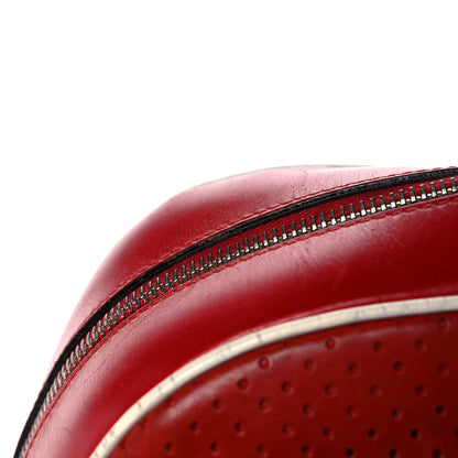 Prada Vitello Drive Perforated Bowling Bag Fuoco 20 of 34