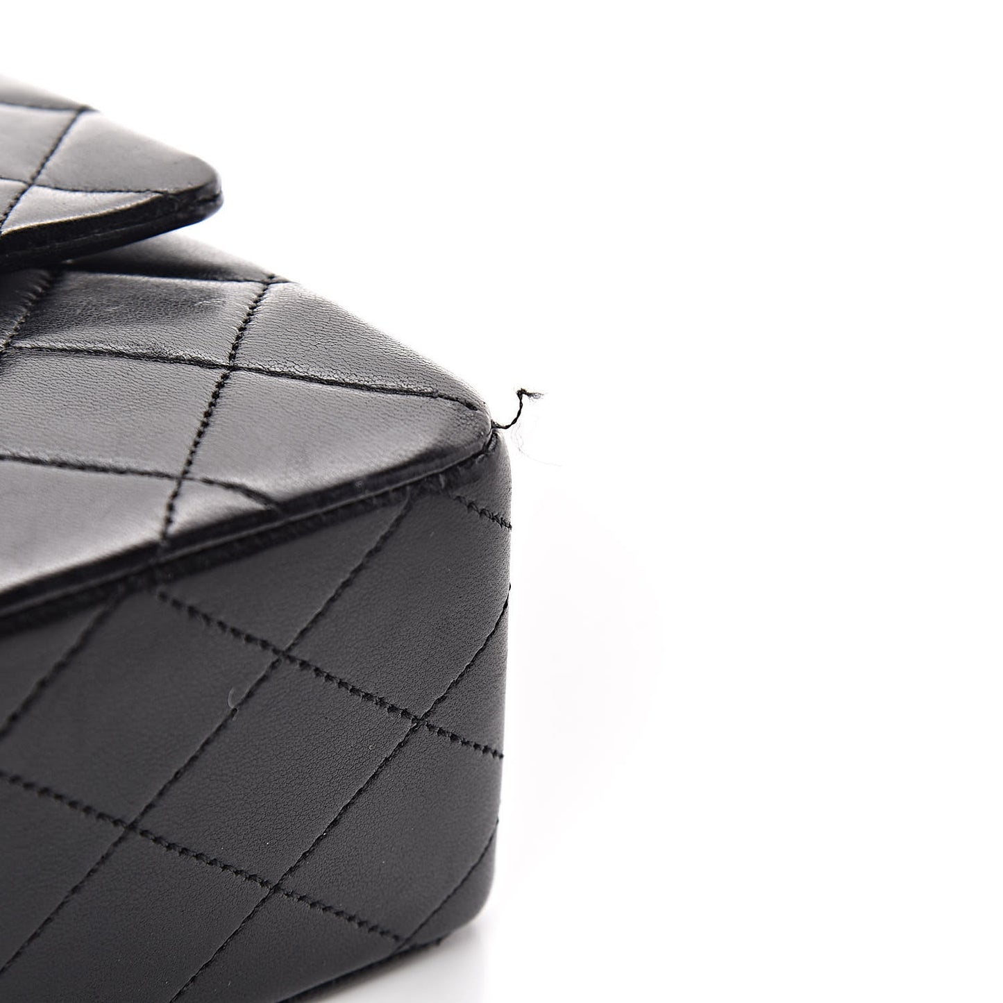 Lambskin Quilted Medium Double Flap Black