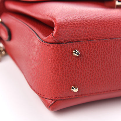 Gucci Dollar Calfskin Interlocking G Top Handle Shoulder Bag Red 5 of 10
