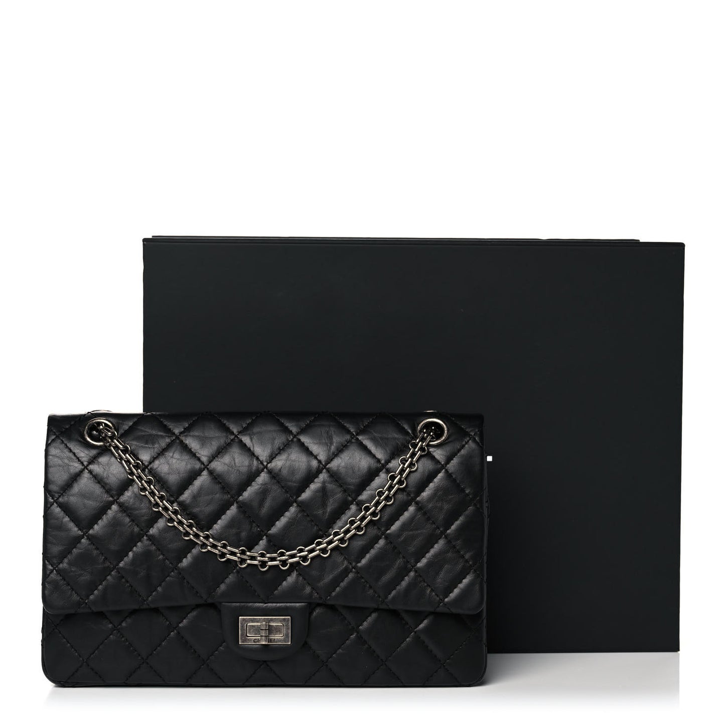 Aged Calfskin Quilted 2.55 Reissue 226 Flap Black