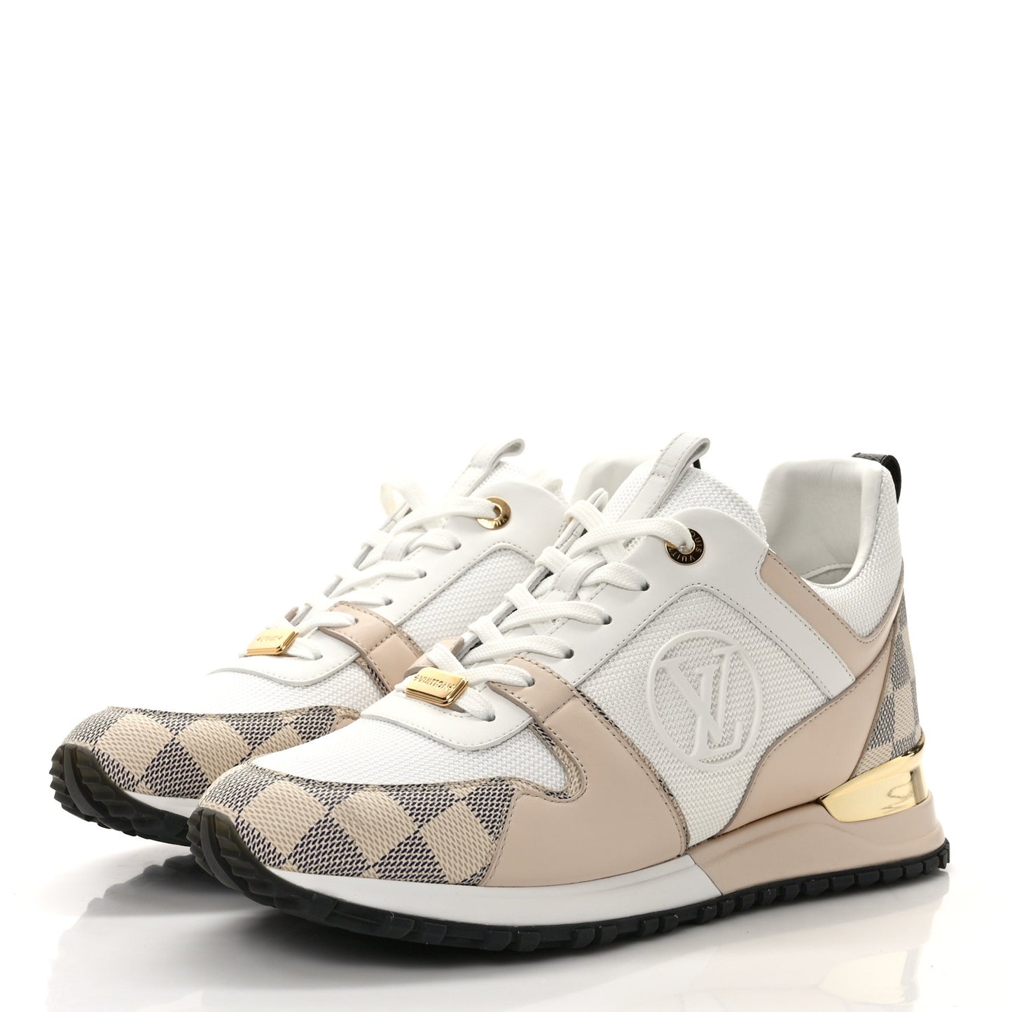 Calfskin Damier Azur Run Away Sneakers 39.5 White