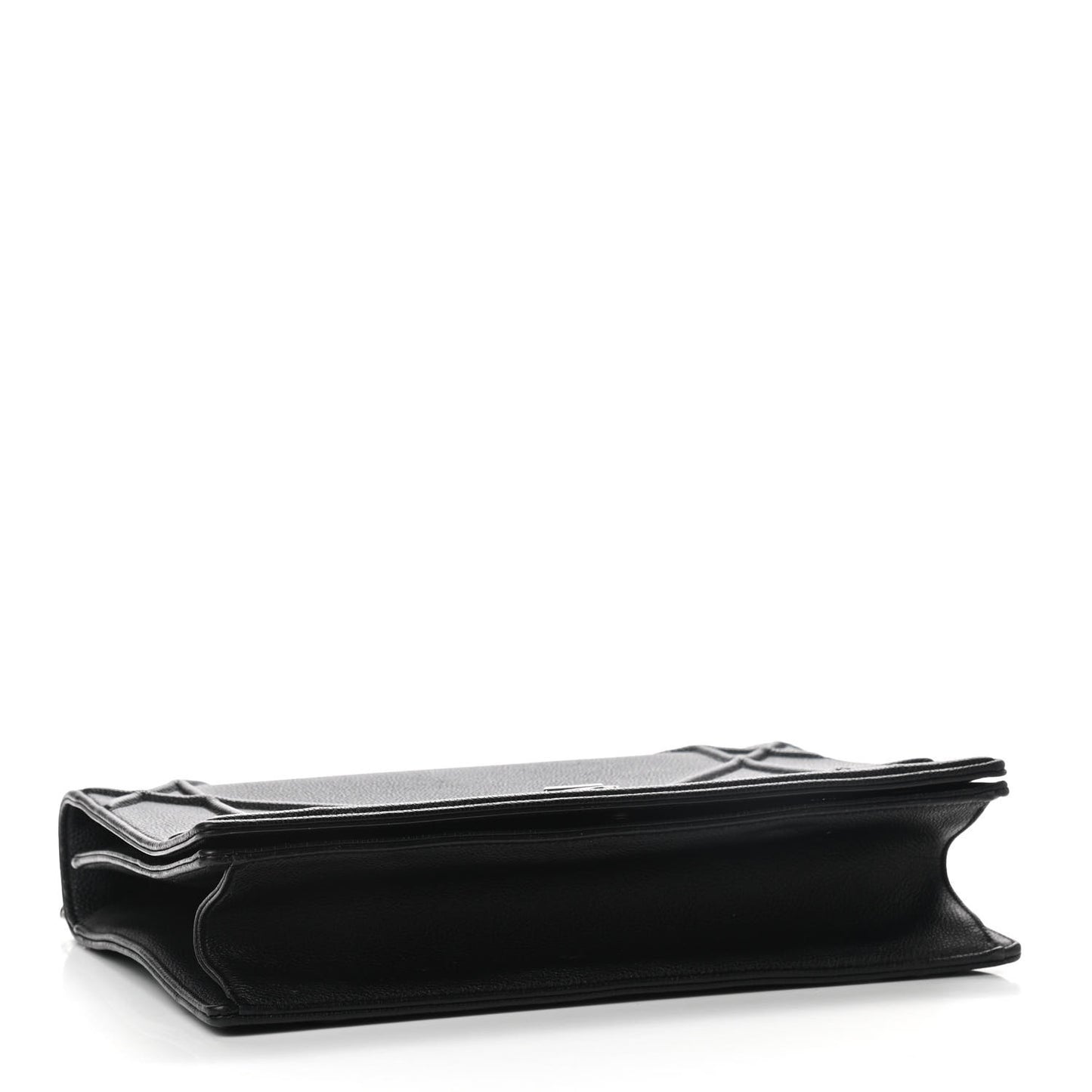 Grained Calfskin Large Diorama Flap Bag Black