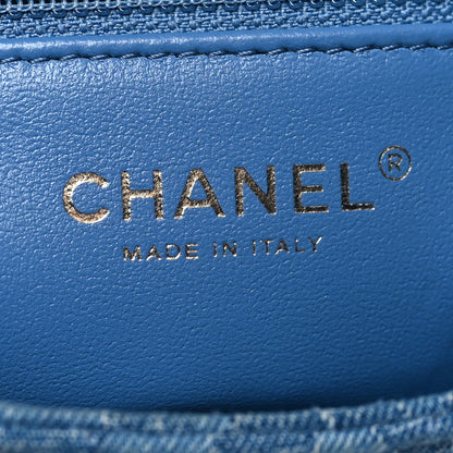 Chanel Denim Quilted Camellia Sweetheart Mini Flap Blue 6 of 11