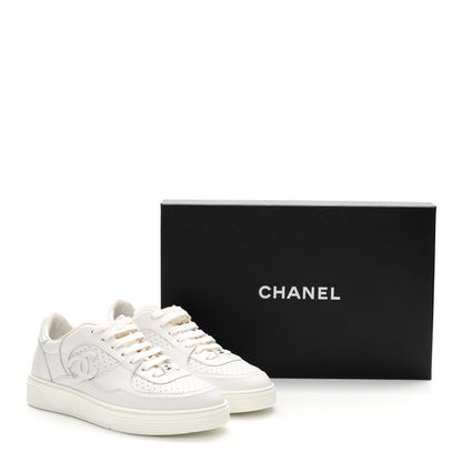 Chanel Calfskin CC Womens Sneakers 36 White 10 of 10