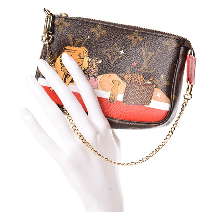 Louis Vuitton Monogram 2018 Christmas Animation Mini Cats Pochette Accessories 2 of 8