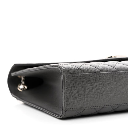Saint Laurent Grain De Poudre Textured Mixed Matelasse Large Triquilt Monogram Satchel Asphalt 9 of 10
