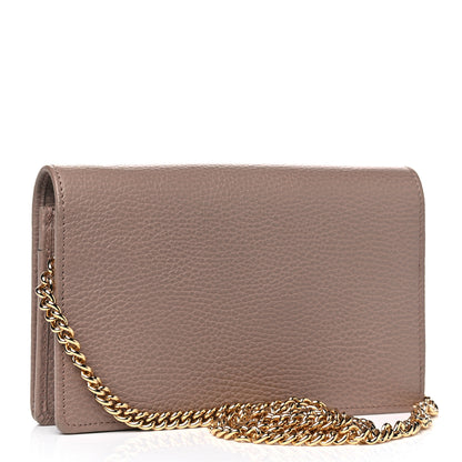 Gucci Calfskin Mini GG Marmont Chain Wallet Porcelain Rose 2 of 5