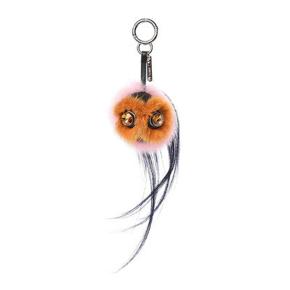Fendi Mink Goat Fur QuTweet Bag Bug Charm Marshmallow Black 1 of 3
