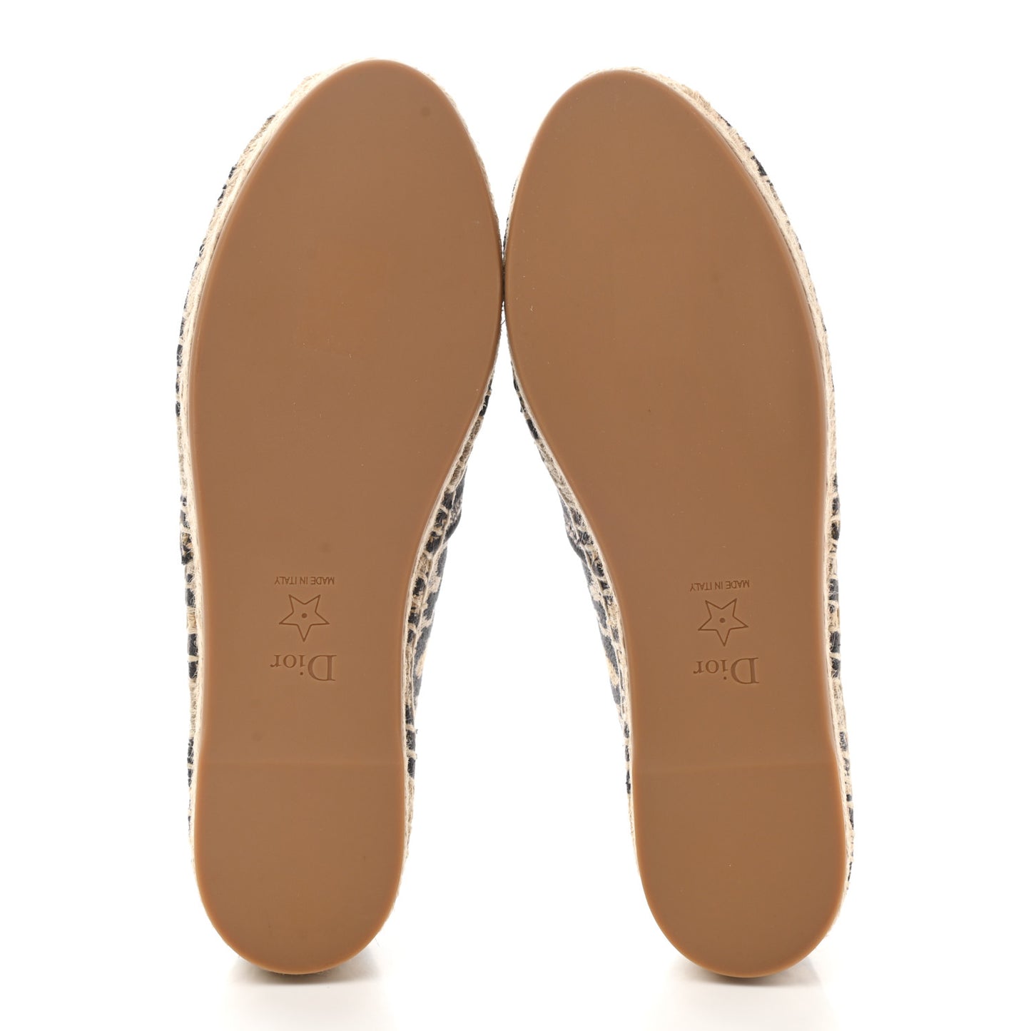 Cotton Embroidered Leopard Print Granville Espadrille 36 Natural