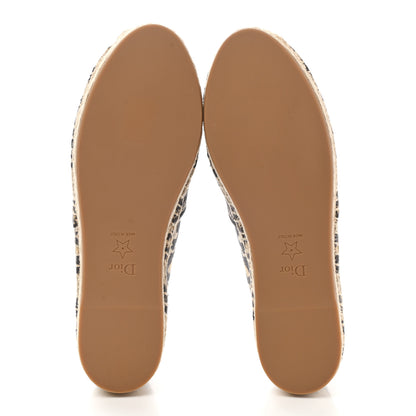 Christian Dior Cotton Embroidered Leopard Print Granville Espadrille 36 Natural 5 of 9