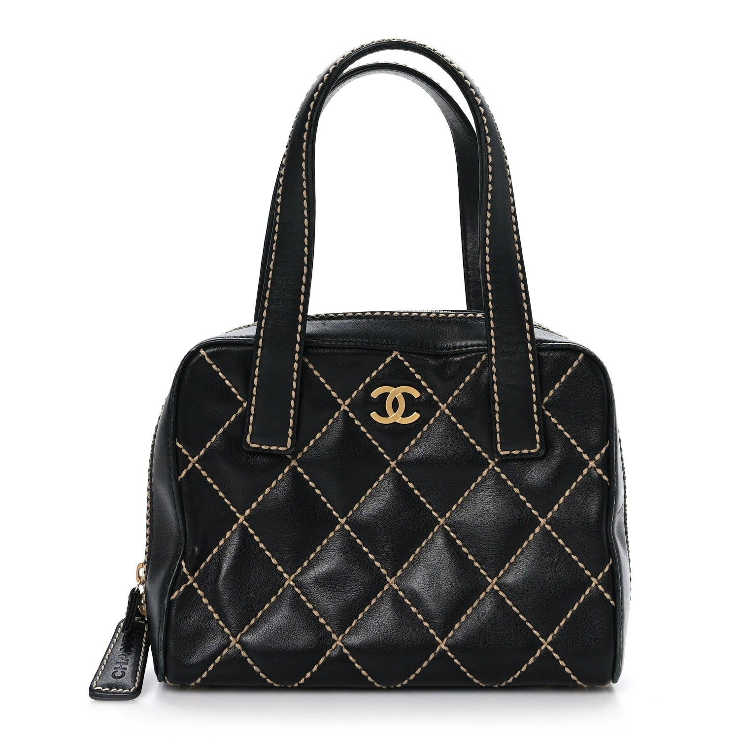 Chanel Calfskin Contrast Stitch Surpique Bowler Black 1 of 9