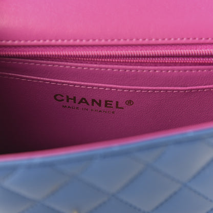 Chanel Lambskin Quilted Mini Rectangular Flap Blue Purple 8 of 10