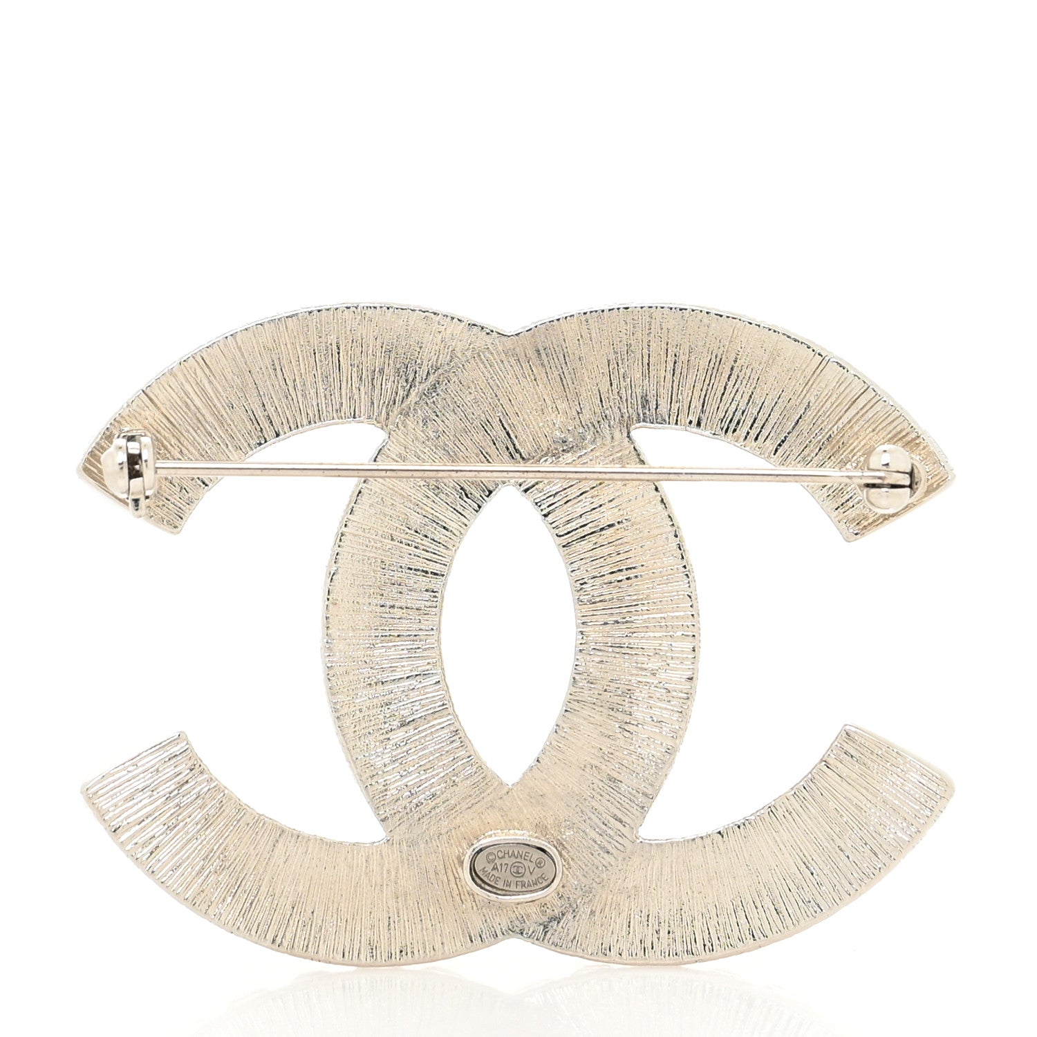 Chanel Baguette Crystal CC Brooch Silver 2 of 3