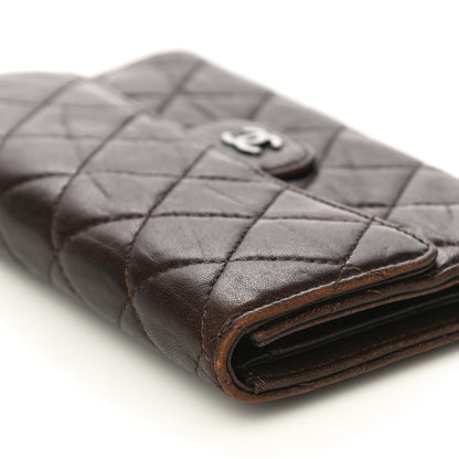 Chanel Lambskin Quilted Large Flap Wallet Dark Brown 12 of 30
