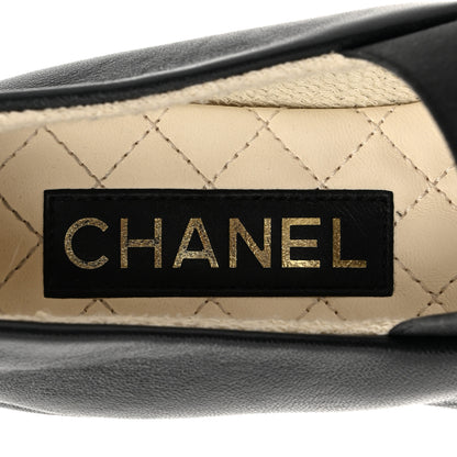 Chanel Lambskin Cap Toe CC Mary Jane Flats 37 Black 8 of 9
