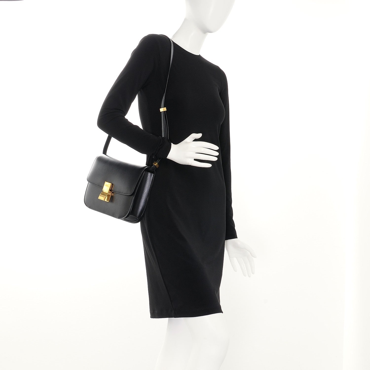 Celine Box Calfskin Medium Classic Box Flap Bag Black 2 of 8