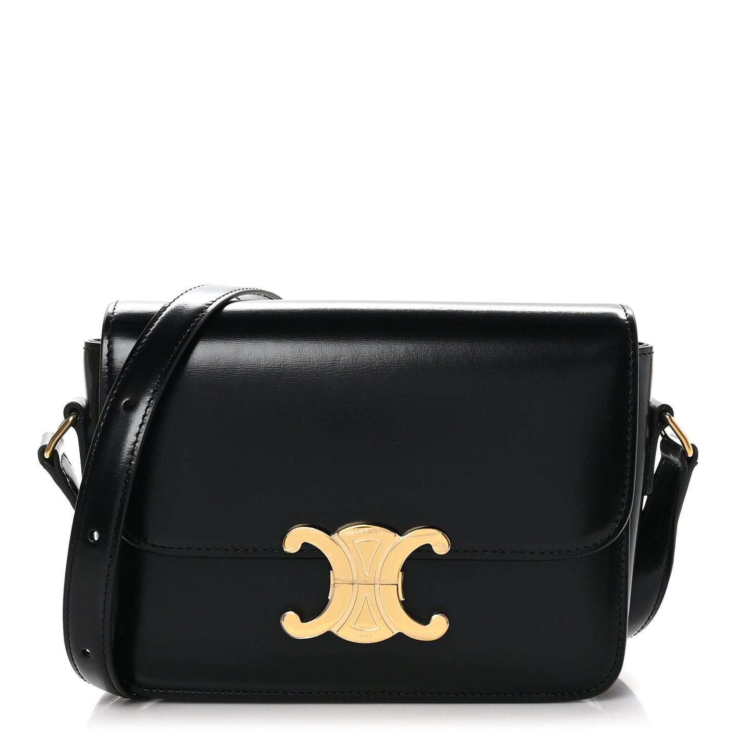 Shiny Calfskin Small Triomphe Black