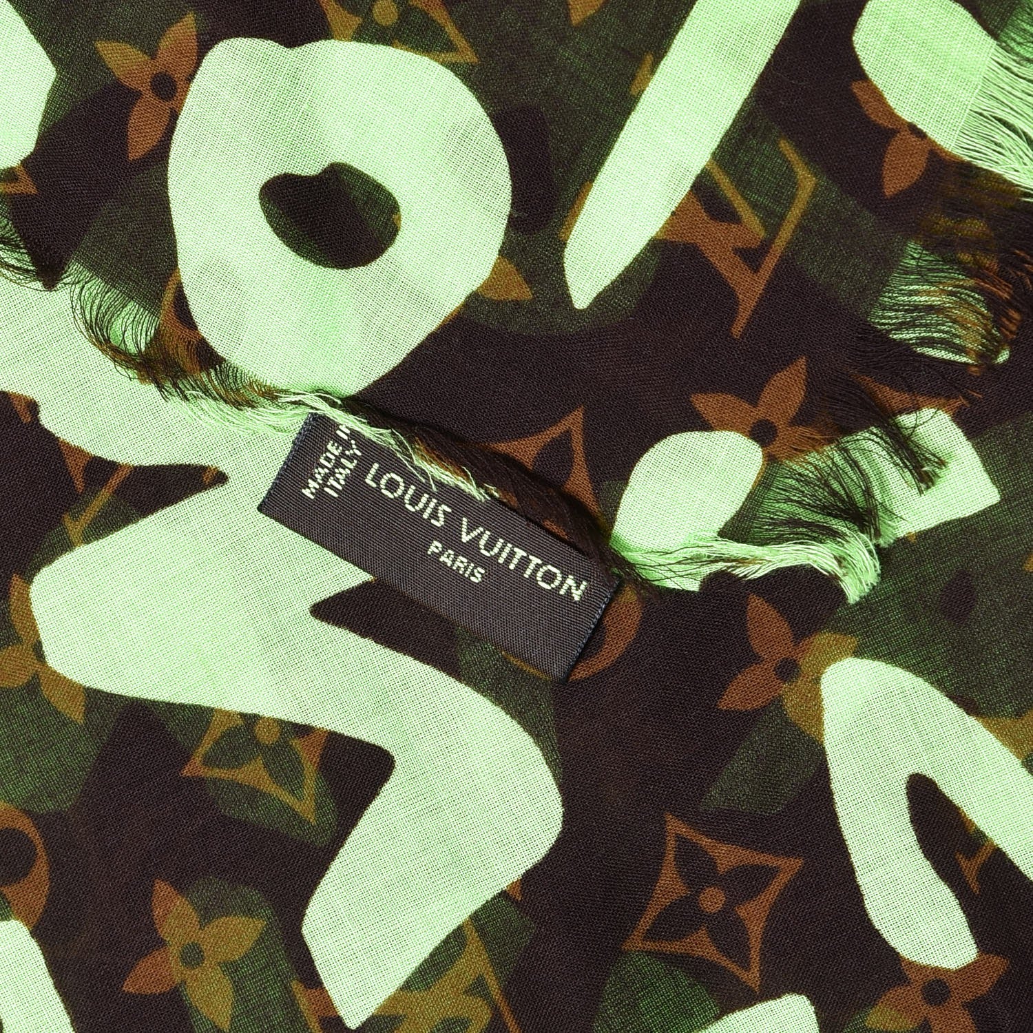 Louis Vuitton Cotton Graffiti Pareo Green 5 of 5