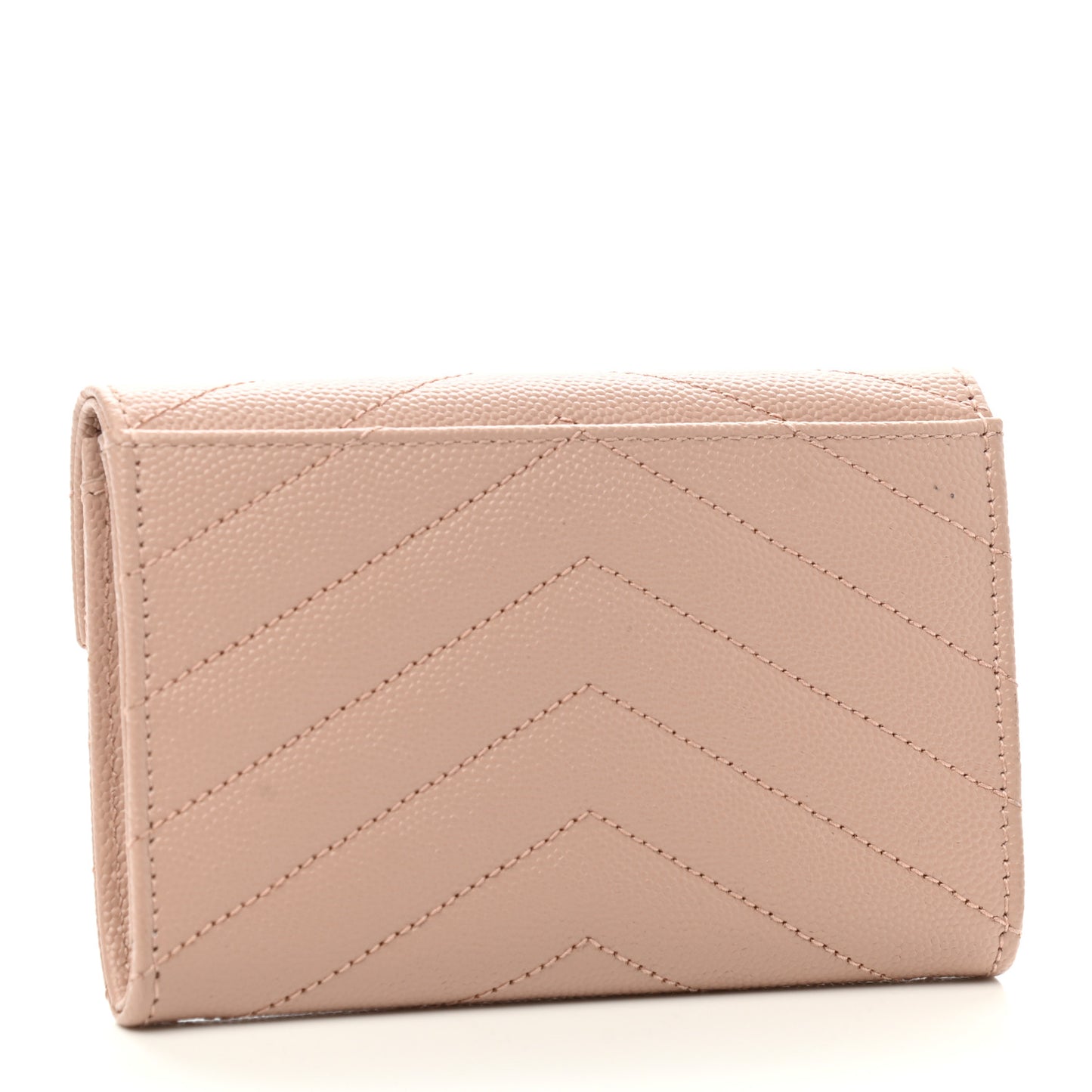 Grain De Poudre Matelasse Chevron Small Monogram Envelope Wallet Pink