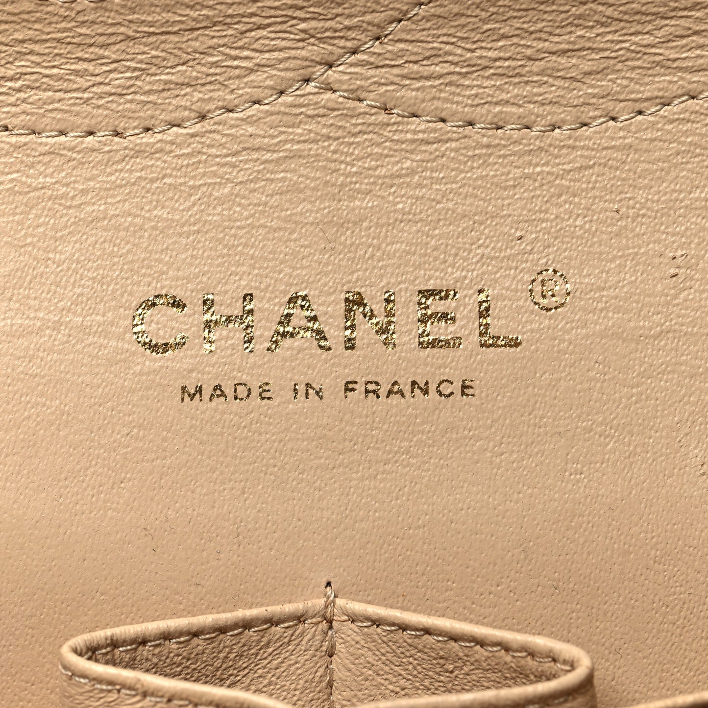 Caviar Quilted Jumbo Double Flap Beige