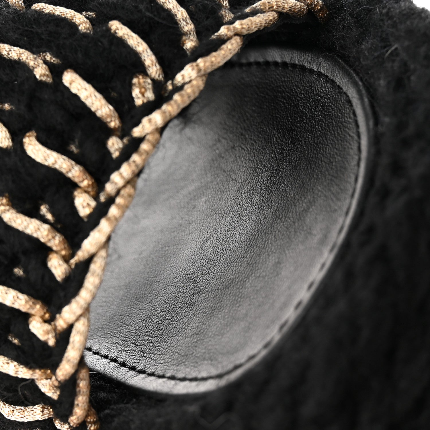 Chanel Braided Knit CC Mules 39 Black Gold 11 of 12