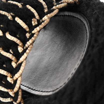 Chanel Braided Knit CC Mules 39 Black Gold 11 of 12