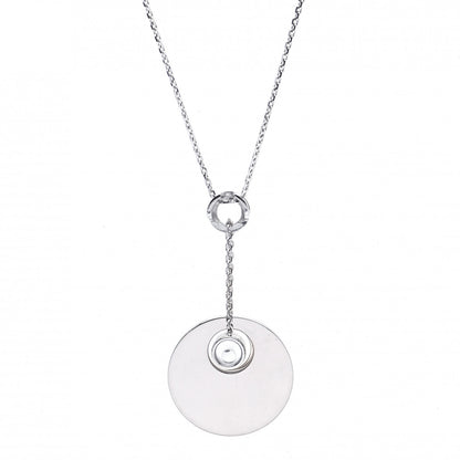 Chopard 18K White Pink Gold Happy Diamond Heart Drop Necklace 4 of 8