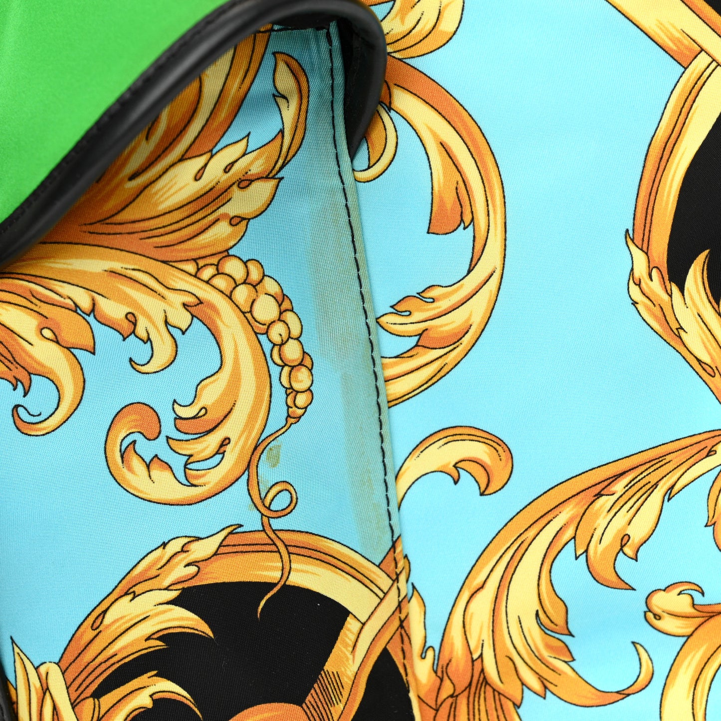 Nylon Barocco Signature Print Backpack Blue Multicolor