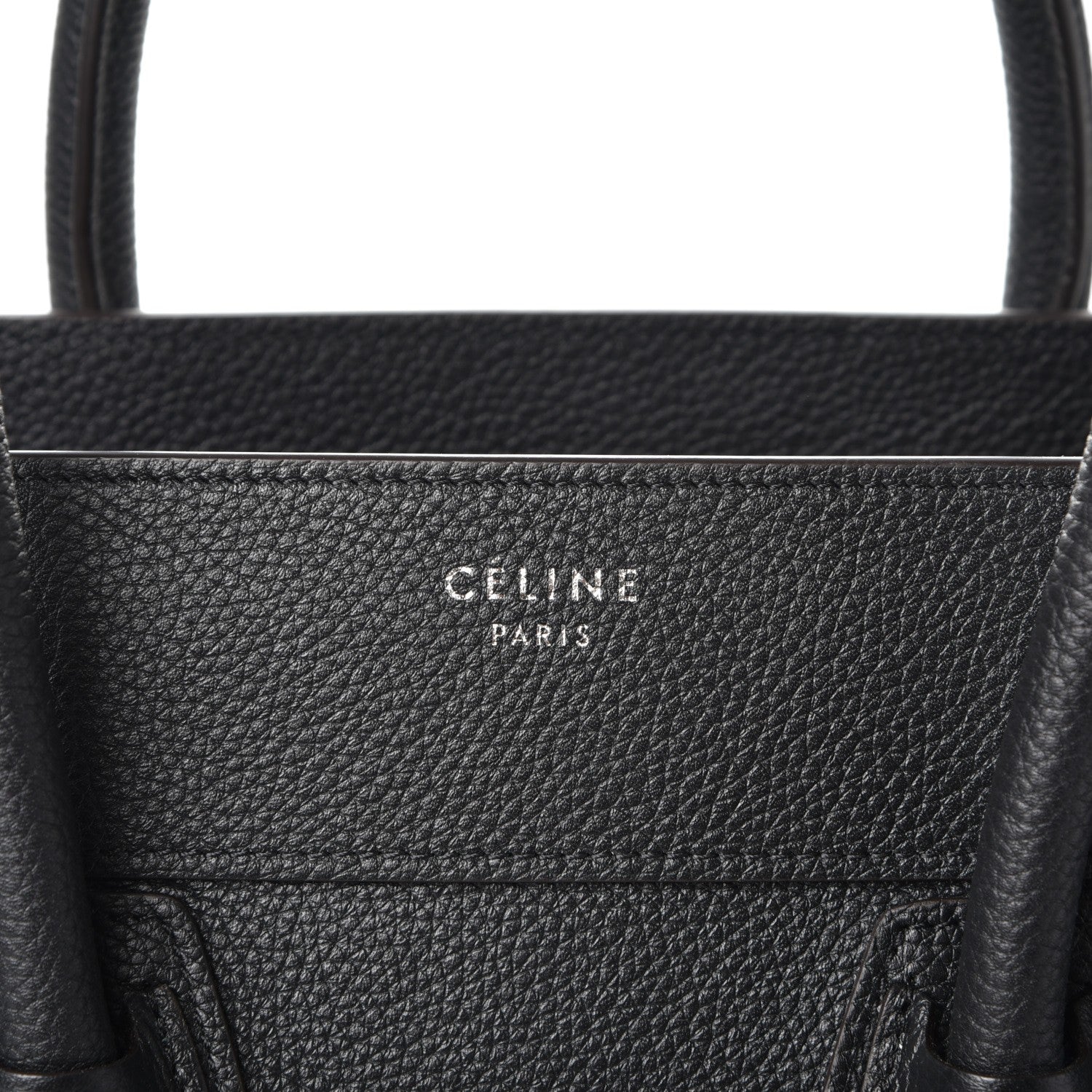 Celine Drummed Calfskin Mini Luggage Black 6 of 8